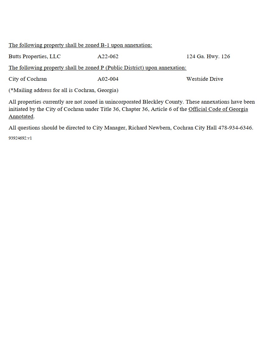 Public Hearing Notice Annexation of Unincorporated County Islands