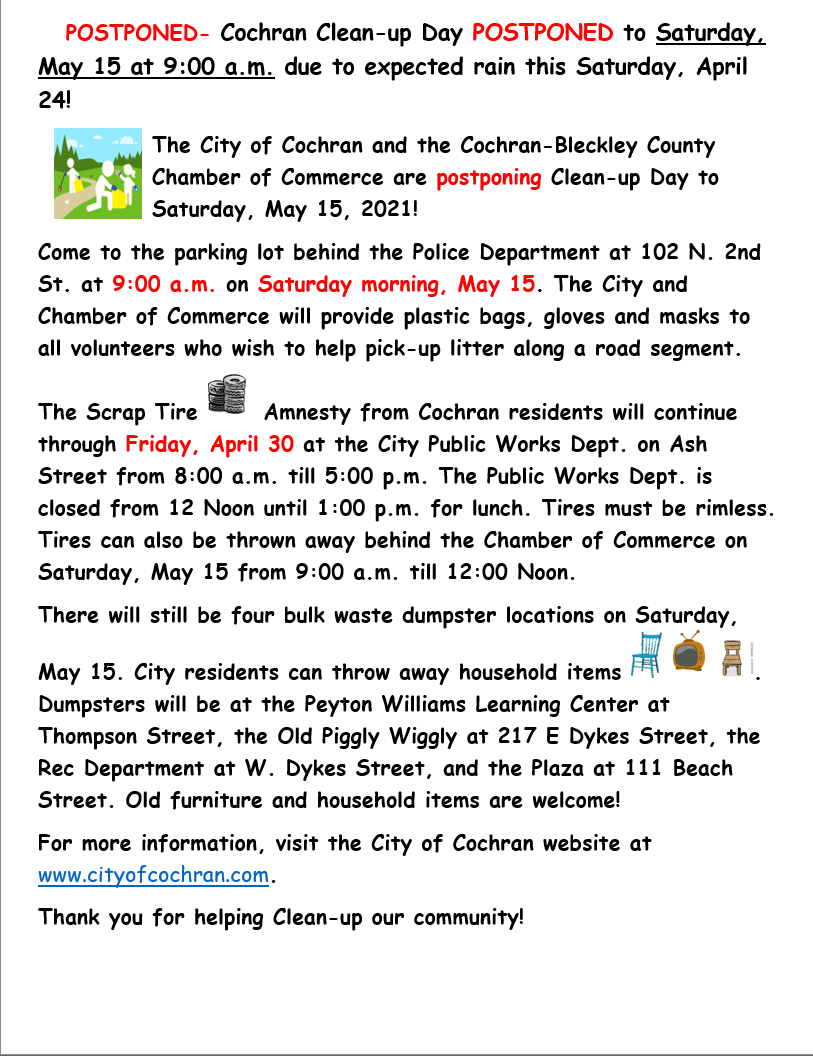 Cochran, GA Official City site